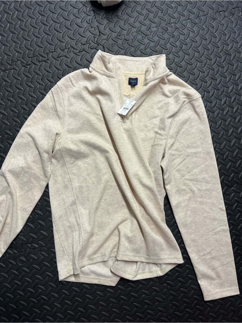 J. Crew Men's Cream Zip-Front Lightweight Pullover